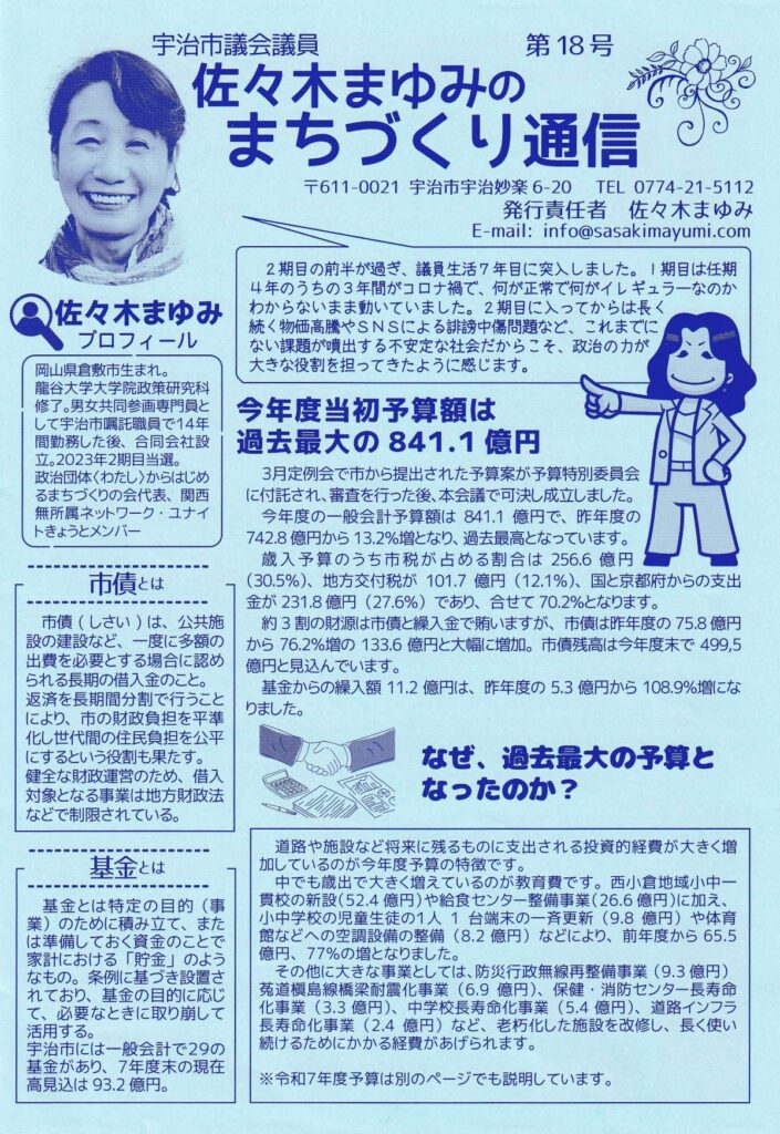 まちづくり通信18号の表紙・掲載画像