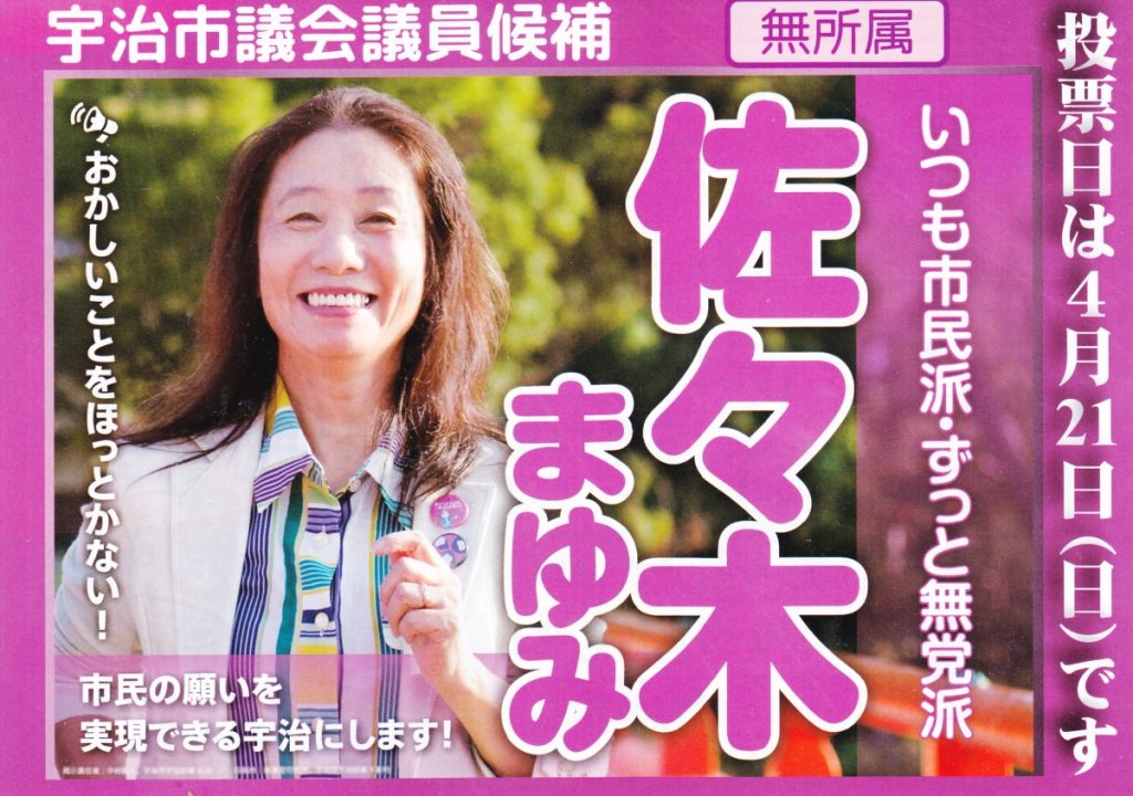 選挙ビラの表紙・掲載画像