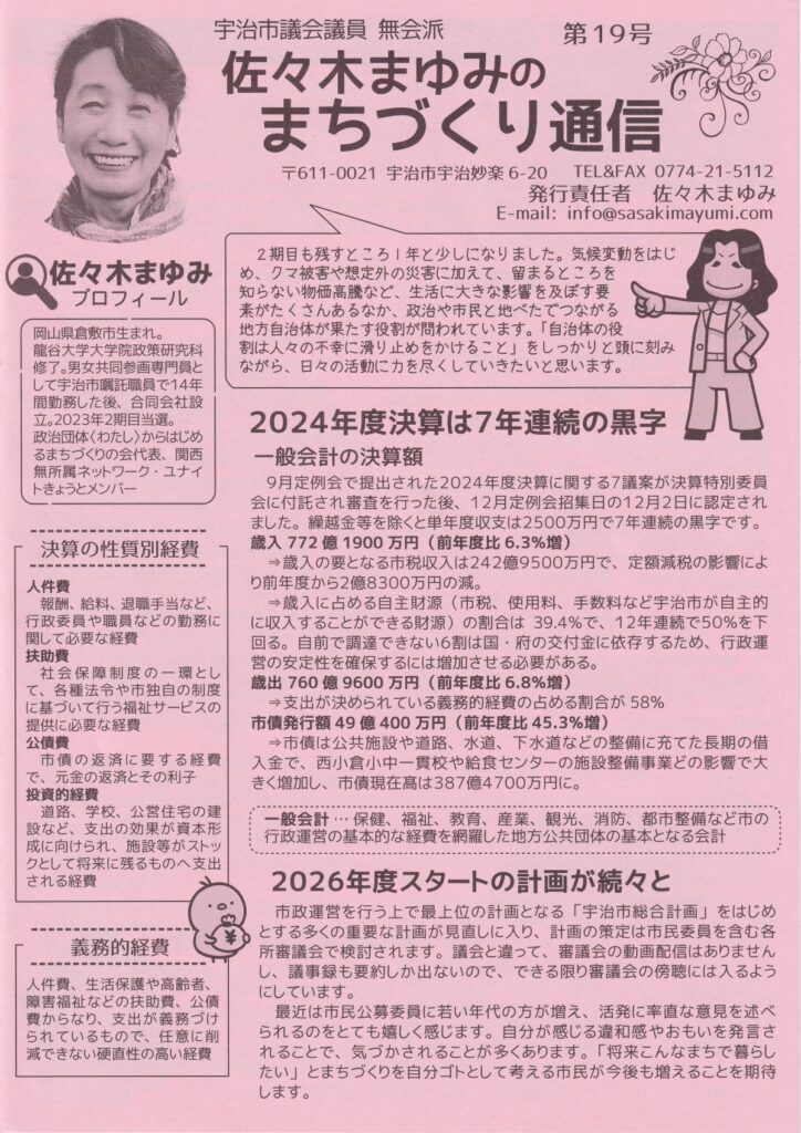 まちづくり通信19号の表紙・掲載画像